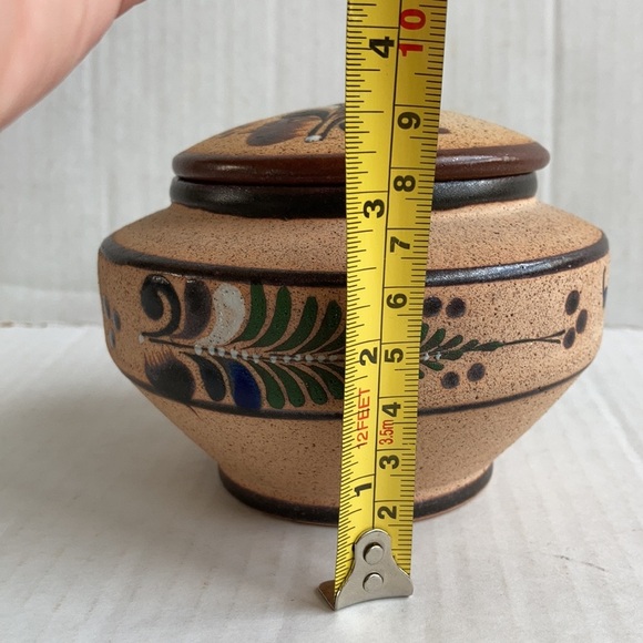 Netz Pottery Mexico Tonala fern leaf covered trinket dish bowl - Picture 14 of 15